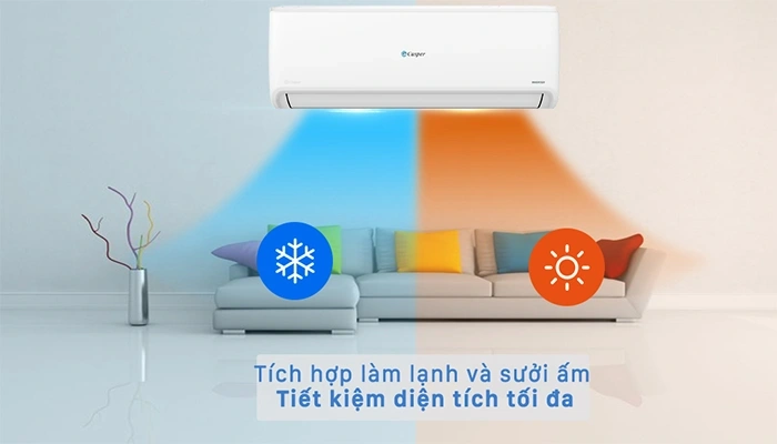 Điều hòa Casper có dòng 2 chiều làm mát mùa hè, ấm mùa đông