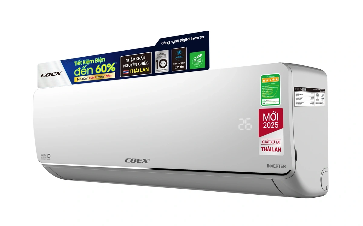 Điều hòa COEX 2025 có thiết kế sang trọng, hiện đại