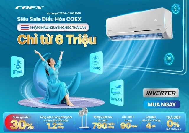 Điều hòa COEX sản xuất tại Thái Lan, siêu sale sập sàn chỉ từ 6 triệu