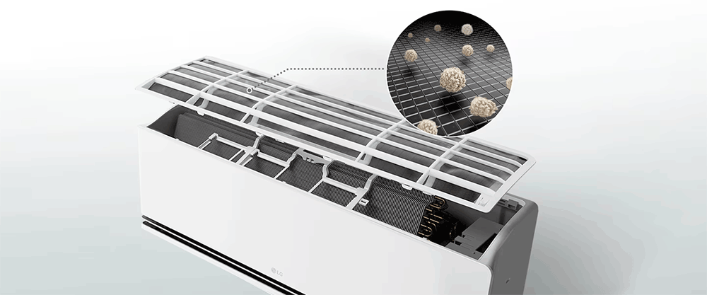 Điều hòa LG Inverter AI Air cao cấp 1 chiều 9.000BTU IPC09M1 được trang bị màng lọc không khí lọc sạch bụi mịn PM2.5