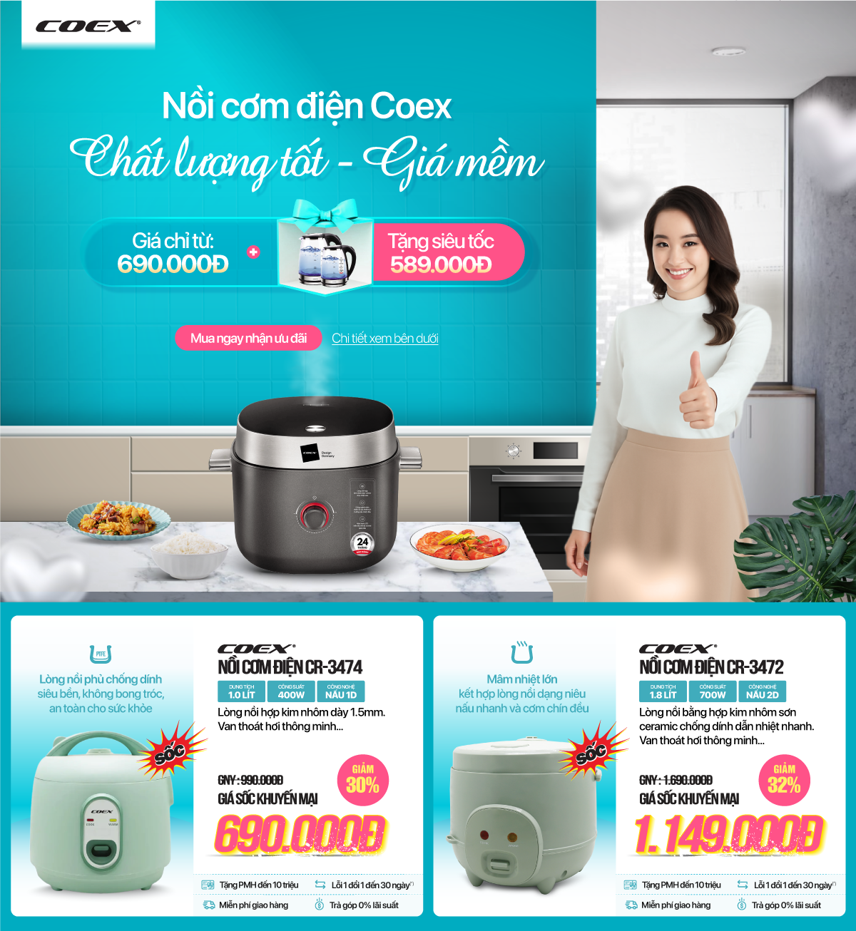 Đồ gia dụng giảm đến 50%, chỉ từ 390K - Tặng quà hấp dẫn - Mua ngay kẻo lỡ!