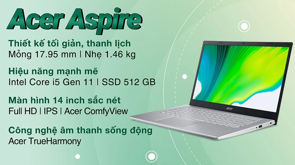 Laptop Acer Aspire 5 A514-54-5127 - laptop dành cho sinh viên ngôn ngữ