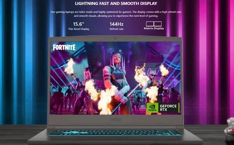 Laptop MSI Gaming Thin 15 B13UC-1411VN Cấu hình này đủ sức "cân" tốt các tựa game AAA, đồng thời xử lý mượt mà các tác vụ thiết kế chuyên nghiệp