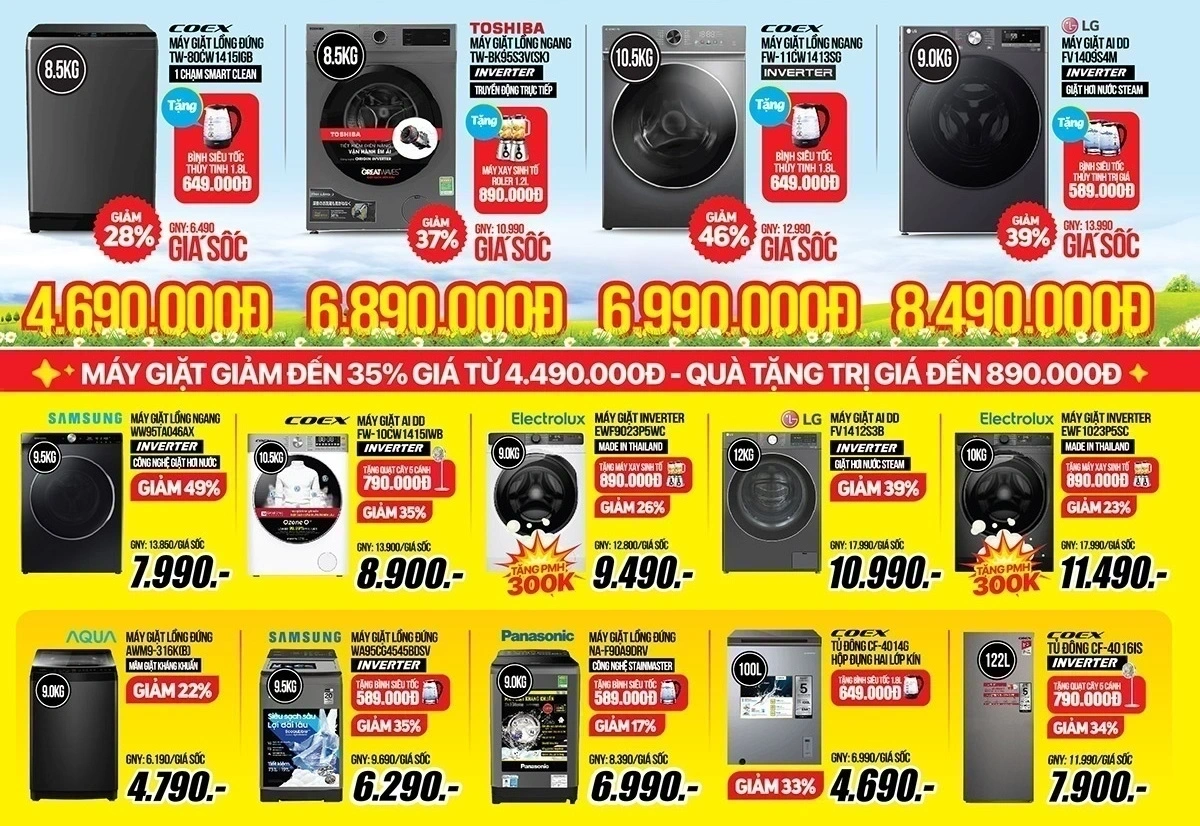 Máy giặt sale hè