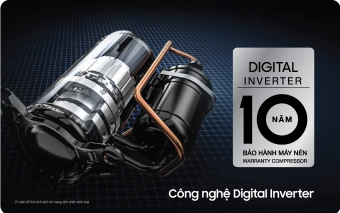 Máy nén Digital Inverter giúp làm lạnh nhanh, tiết kiệm điện năng, vận hành êm ái ít tiếng ồn