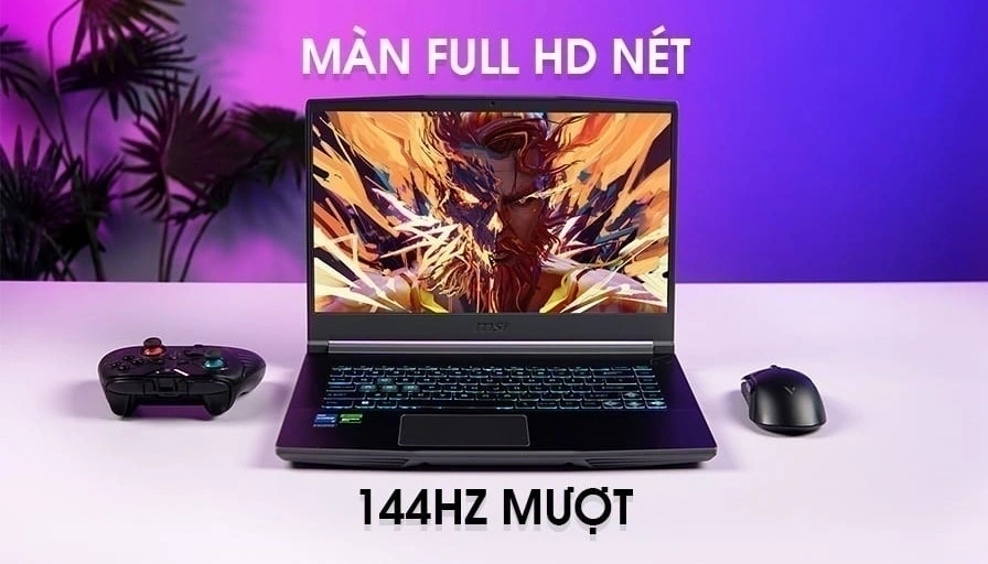 MSI Gaming Thin 15 B13UCX-2080VN sở hữu card rời NVIDIA RTX 2050, RAM 16GB và ổ SSD 512GB