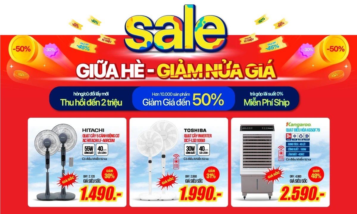 Quạt điện, đồ gia dụng giảm chạm đáy đến 50%++