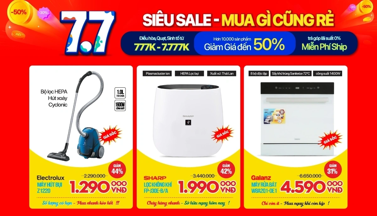 Săn giảm giá gia dụng 7/7 