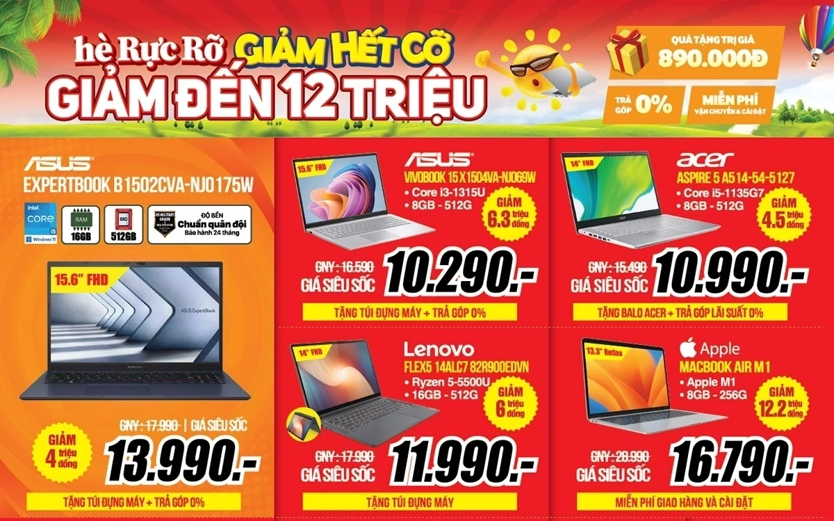 Siêu deal công nghệ - laptop, smartphone giá chạm đáy, giảm đến 12 triệu đồng