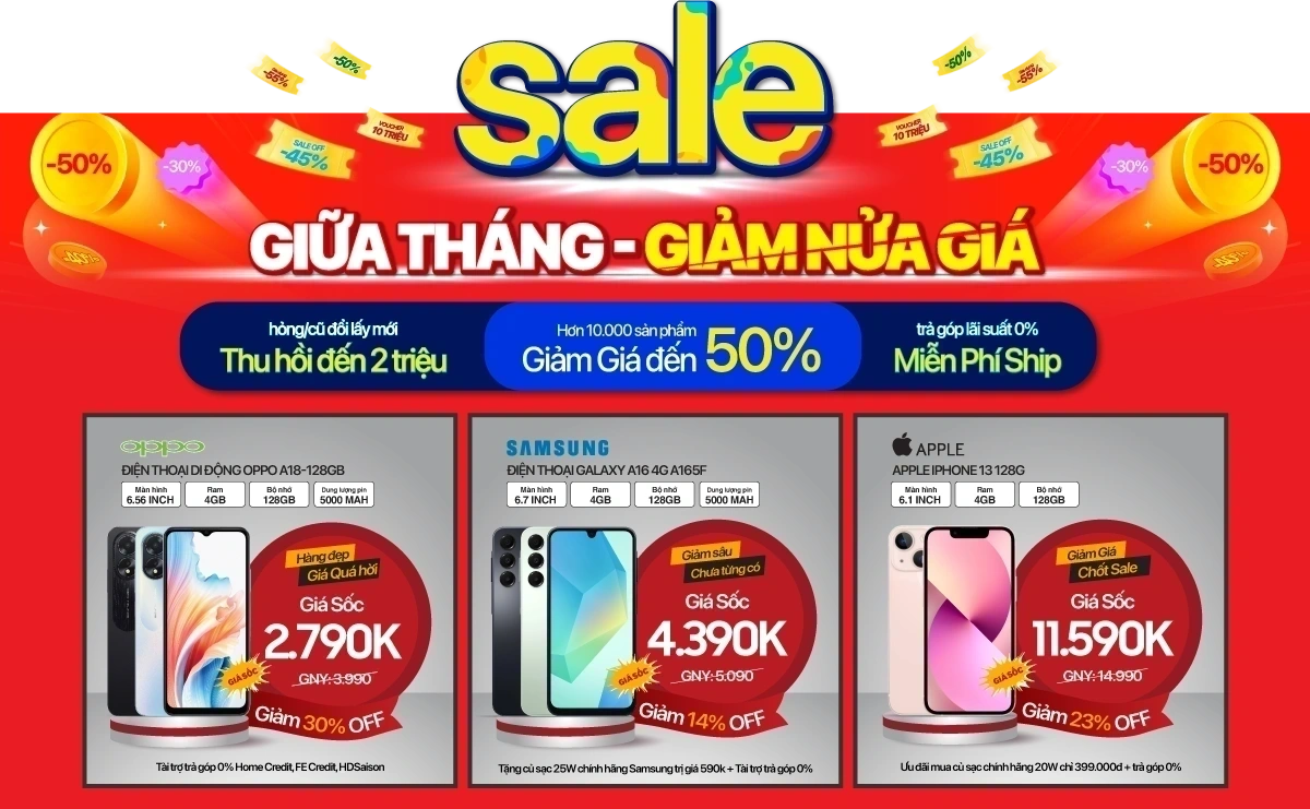 thế! Tại MediaMart, các dòng điện thoại chính hãng từ Apple và Samsung đang được giảm giá mạnh đến 50%,