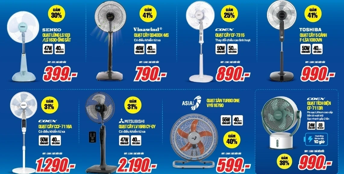 Thổi bay nắng hè - Điều hòa, quạt mát giảm đến 50%++