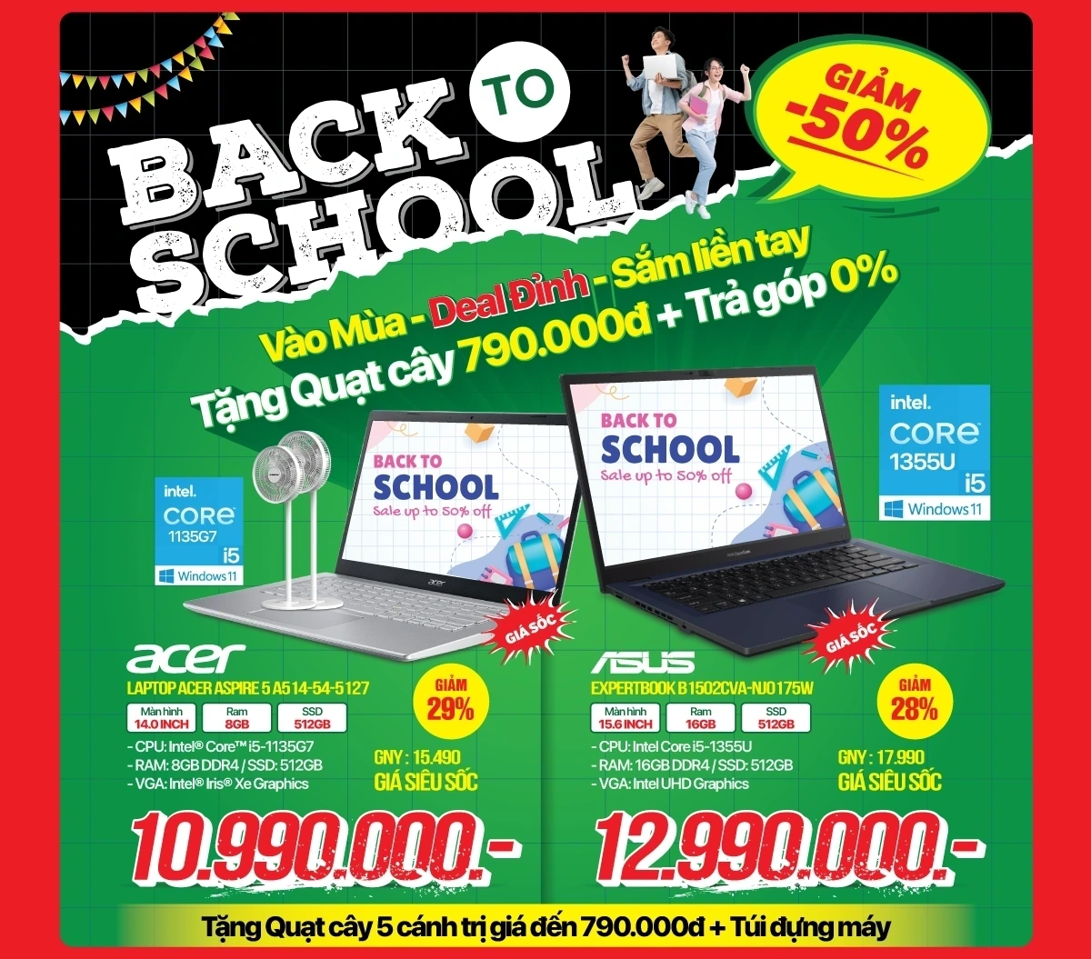 Back To School: Vào Mùa - Deal đỉnh - Sắm liền tay laptop Core i5/ Ryzen 5 giảm tới 8 Triệu