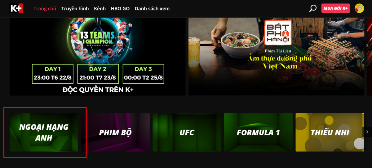 Hướng dẫn các bước đăng ký, đăng nhập và xem Ngoại hạng Anh trên app K+