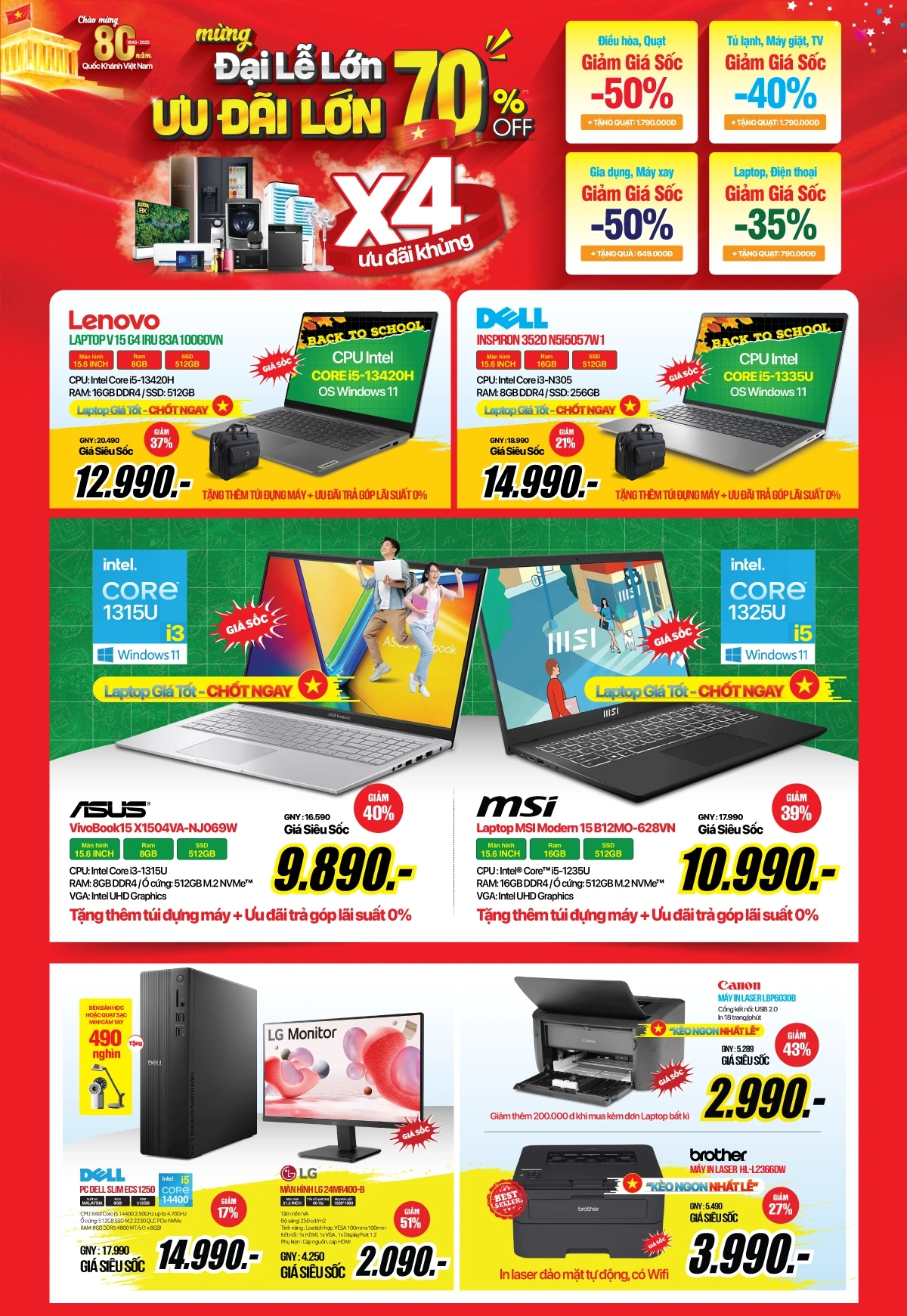 Khai giảng năm học mới - Laptop giá TỐT chốt ngay