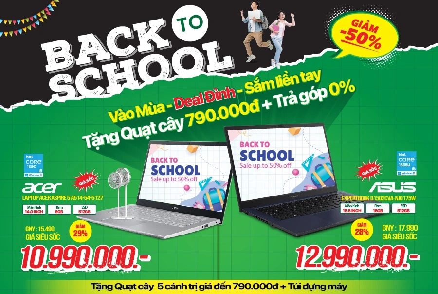 Laptop tự trường - Nhập học cùng AI