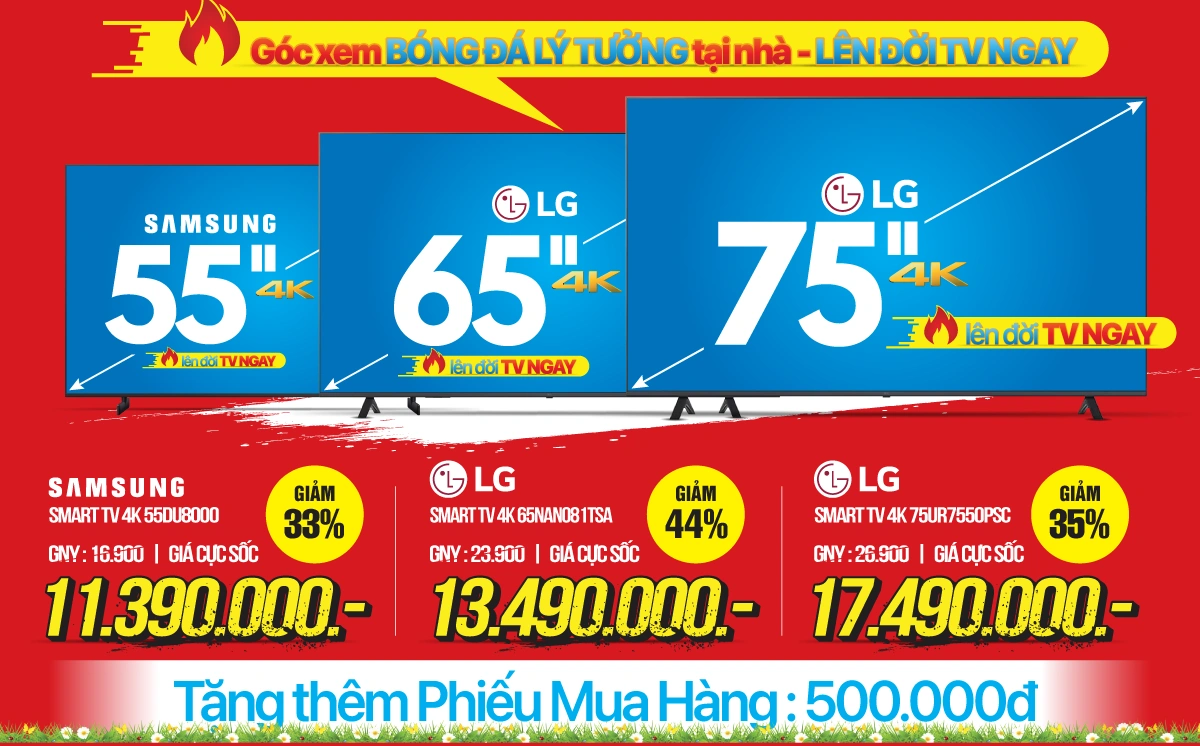 Lên đời tivi to - Giá nhỏ - Giá chỉ từ 7.990.000đ