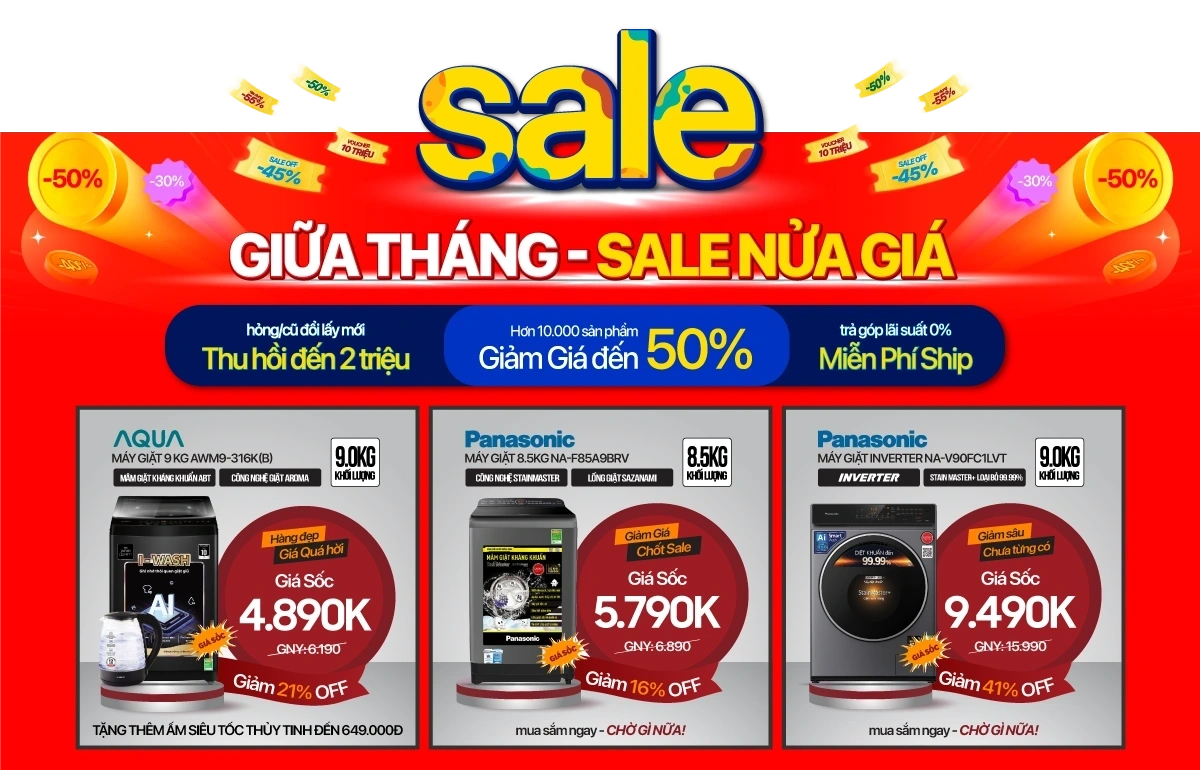 Sale giữa tháng, Điện lạnh giảm nửa giá - Sắm điều hòa, tủ lạnh cực mát ví