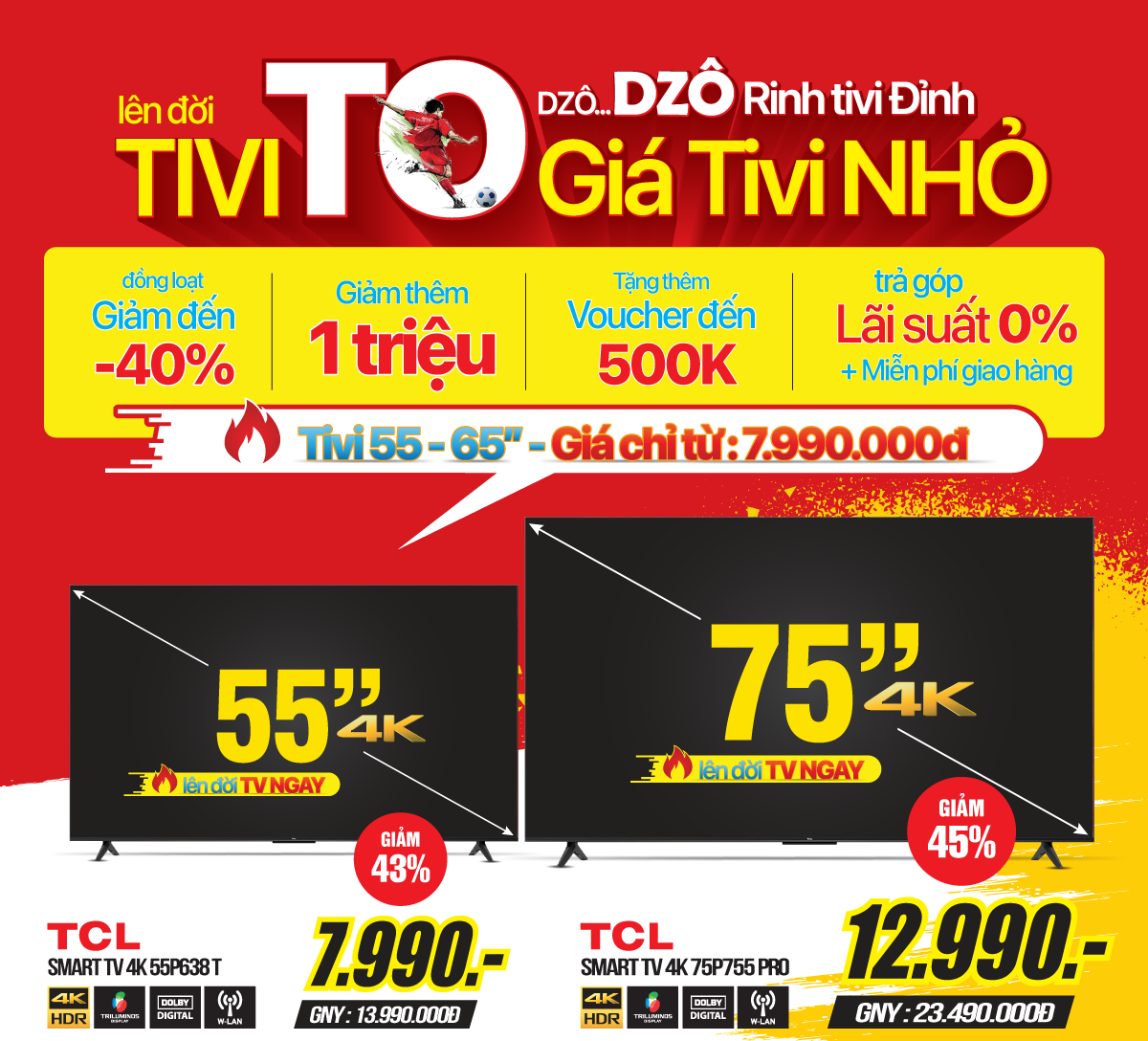TV giá hời - kèo ngon giá sốc - Smart TV 32 - 43 inch chỉ từ 3 triệu