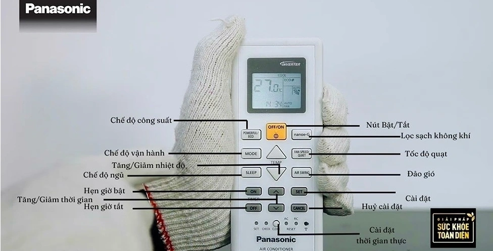 Các Nút Chức Năng Trên Điều Khiển Điều Hòa Panasonic