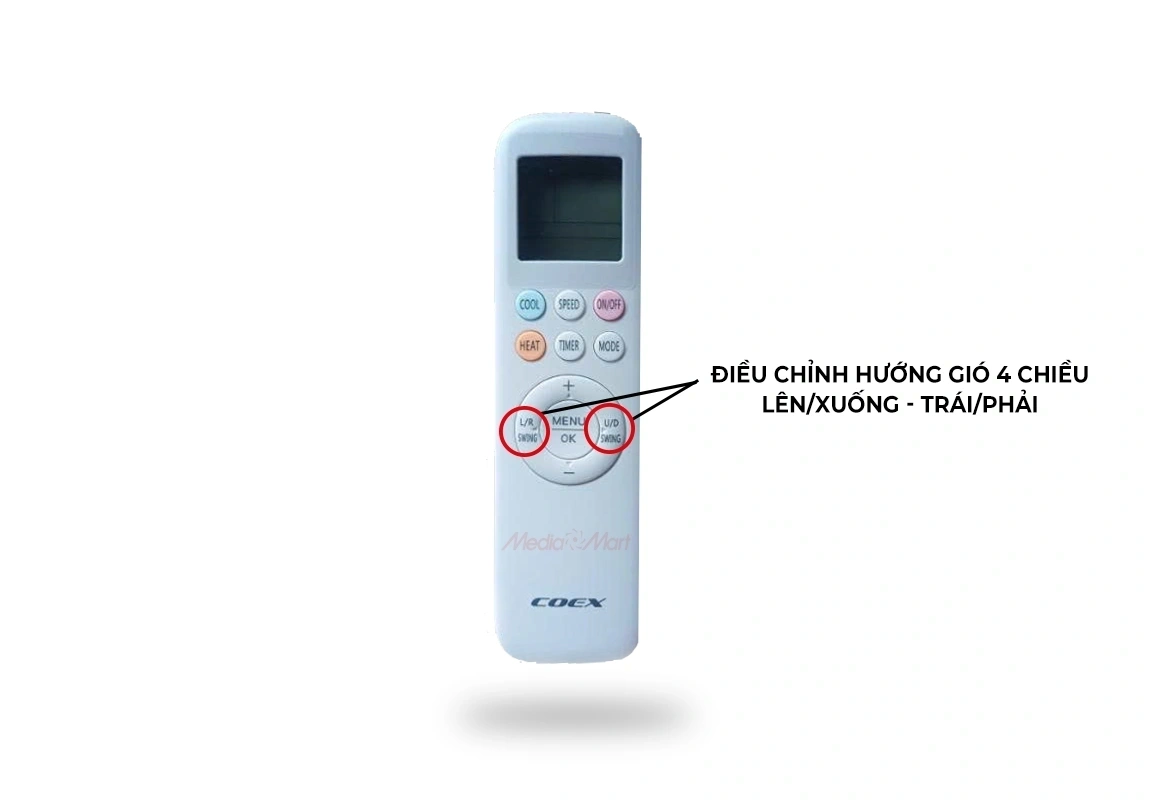 Cách sử dụng điều khiển điều hòa COEX điều chỉnh hướng gió