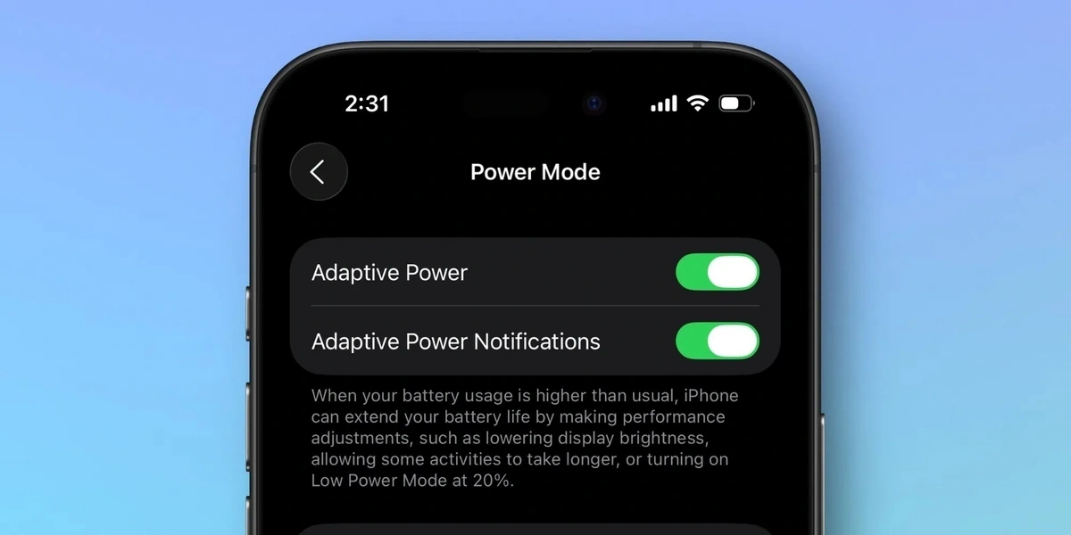 Chế độ Adaptive Power cho pin iPhone 17