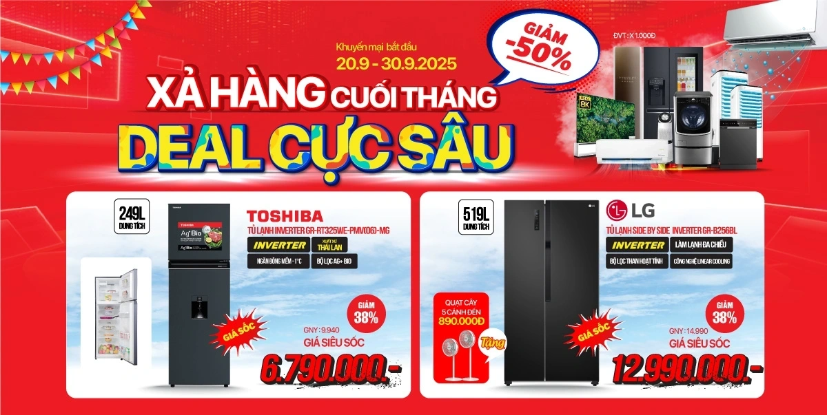 Điện lạnh xả hàng cuối tháng