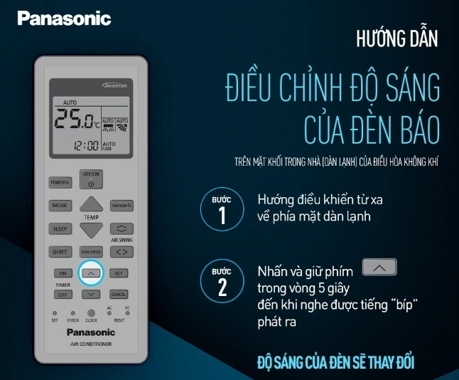 Điều chỉnh độ sáng đèn báo trên dàn lạnh