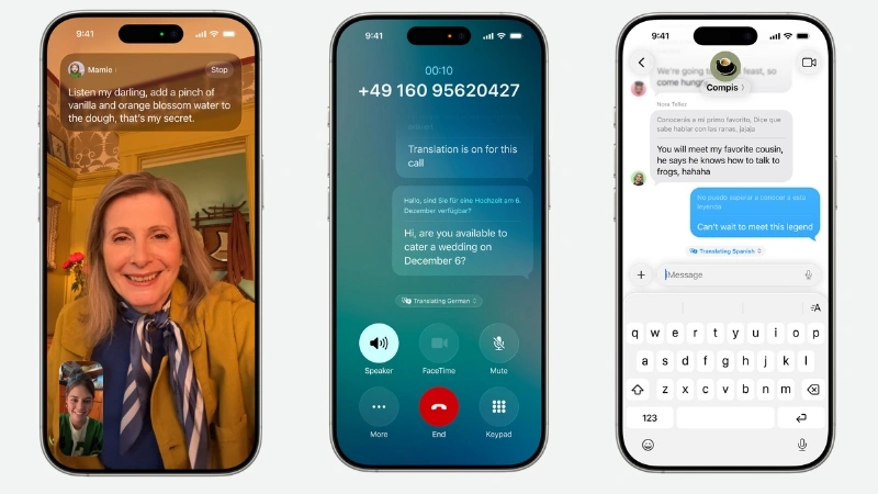 Live Translation được tích hợp vào FaceTime, iMes, cuộc gọi...