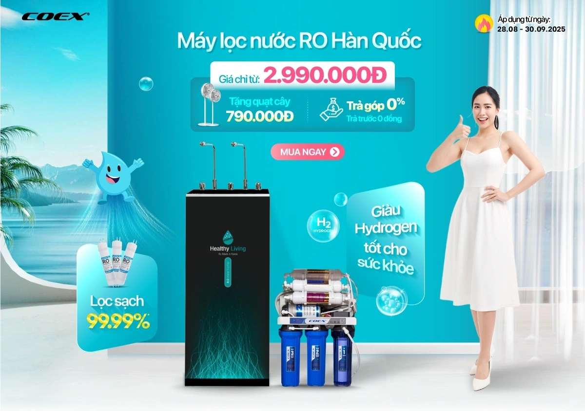 Máy lọc nước RO Hàn Quốc 8 cấp giá sốc chỉ 2.990.000Đ - tặng quà trị giá đến 790K
