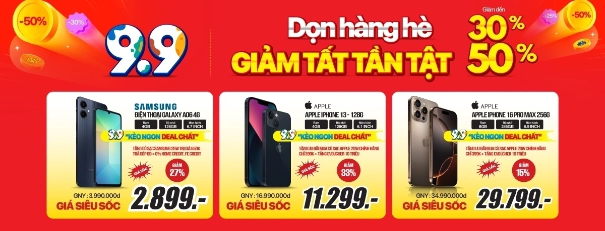 Sale to 9/9 - giảm sốc đến 50% - iPhone 13 128G chỉ từ 11,299,000đ.