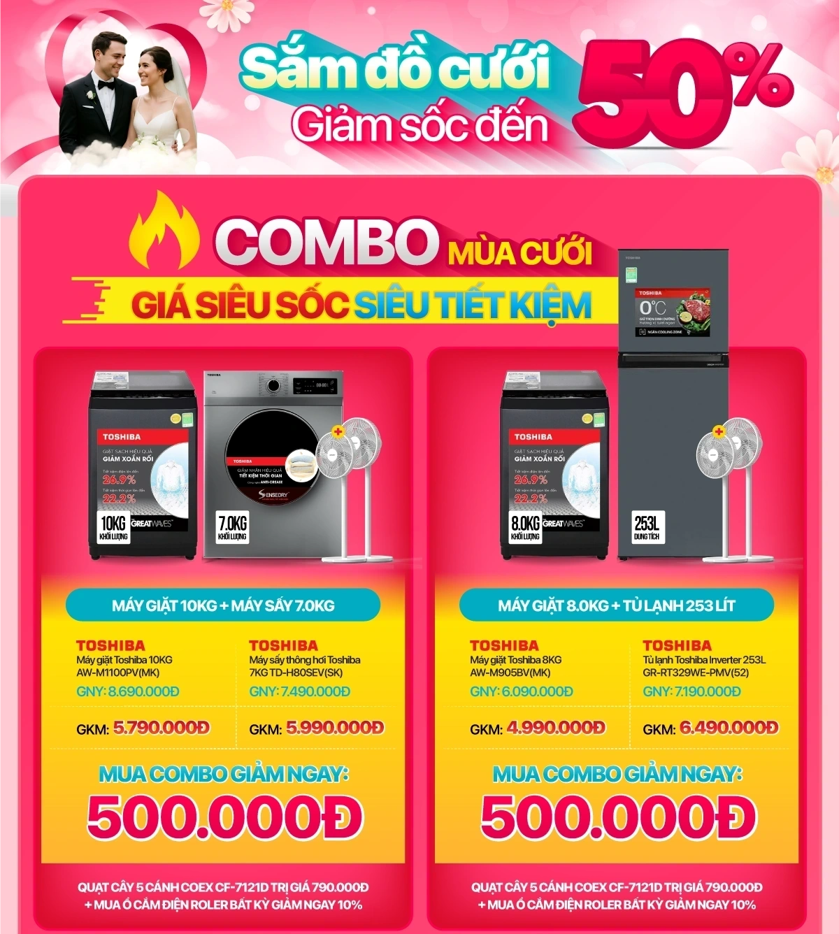 Sắm đồ cưới - Điện máy, điện lạnh giảm đến 50%