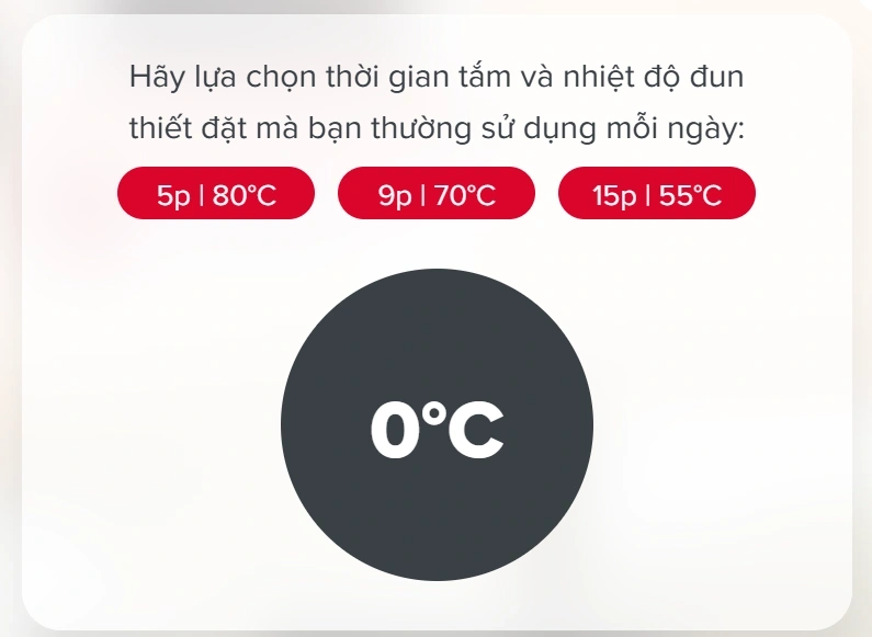 Chỉnh đúng nhiệt độ theo thói quen sử dụng