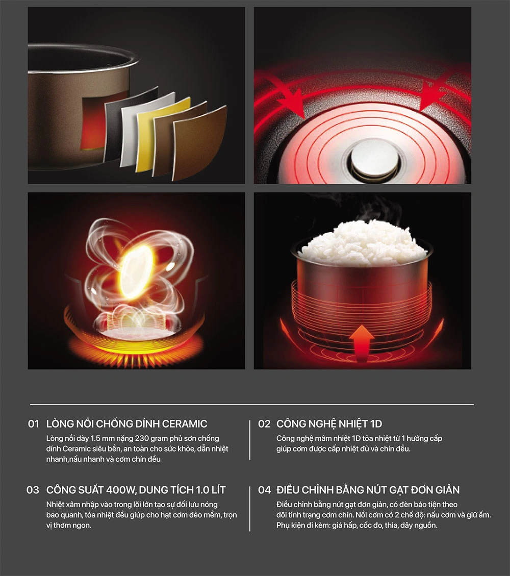 Công nghệ nấu 1D: Giữ trọn độ dẻo, thơm