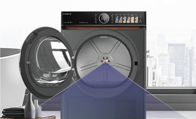 Khối lượng sấy 10.5kg, thiết thế lồng sấy siêu rộng