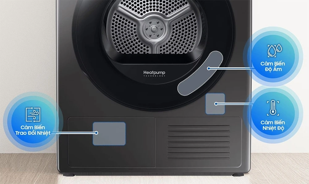 Máy sấy bơm nhiệt Samsung 9Kg DV90T6240LB/SV