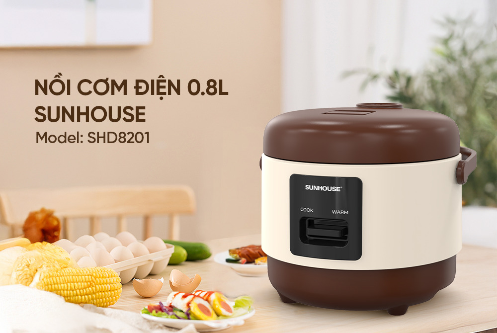 Nồi cơm điện cơ 0,8 lít Sunhouse SHD8201