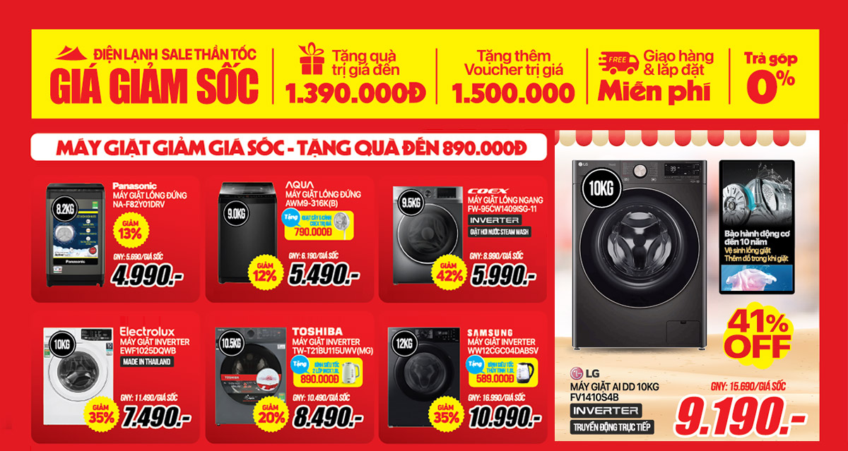 Sale thần tốc - Điện máy, điện lạnh giảm giá sốc - Chỉ từ 5,69Tr