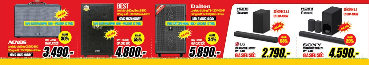 Tivi, loa soundbar, loa kéo giảm sốc 50% - Chỉ từ 1.790.000Đ