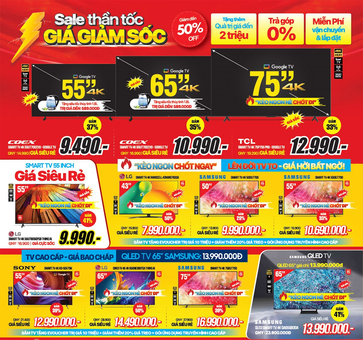 Tivi, loa soundbar, loa kéo giảm sốc 50% - Chỉ từ 1.790.000Đ