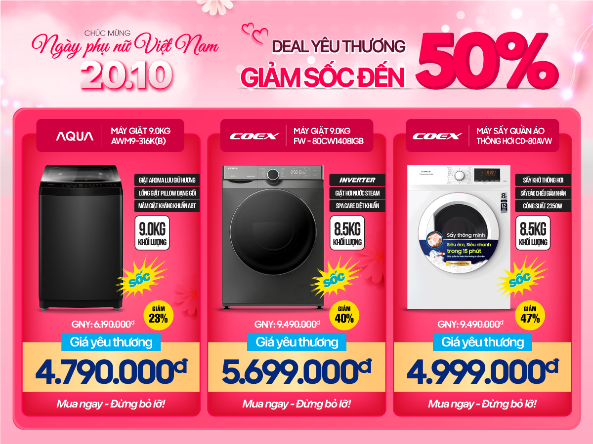 Tủ lạnh, máy giặt đồng loạt giảm sốc đến 45%