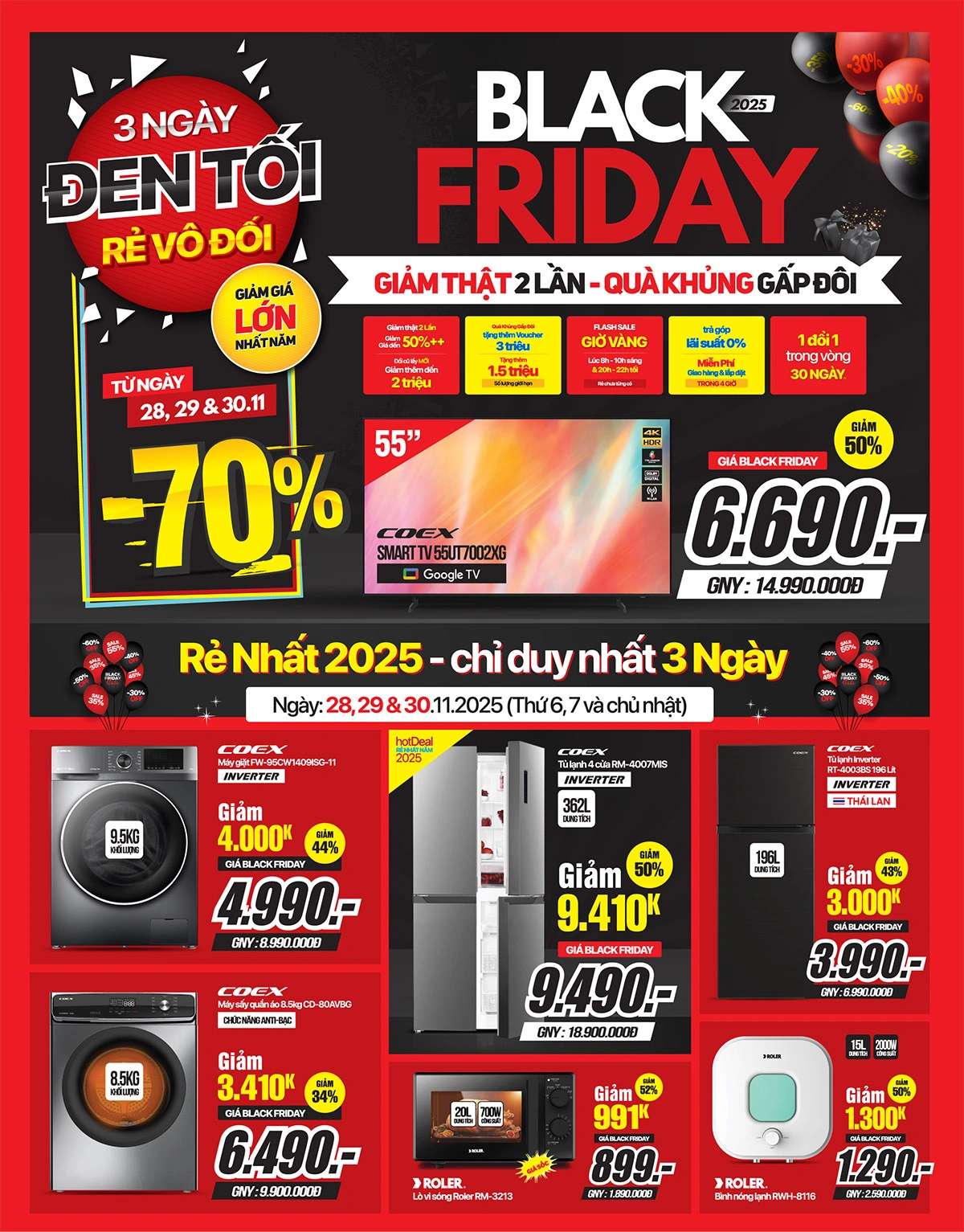 3 ngày đen tối - Deal giá sốc có hạn, tặng thêm voucher