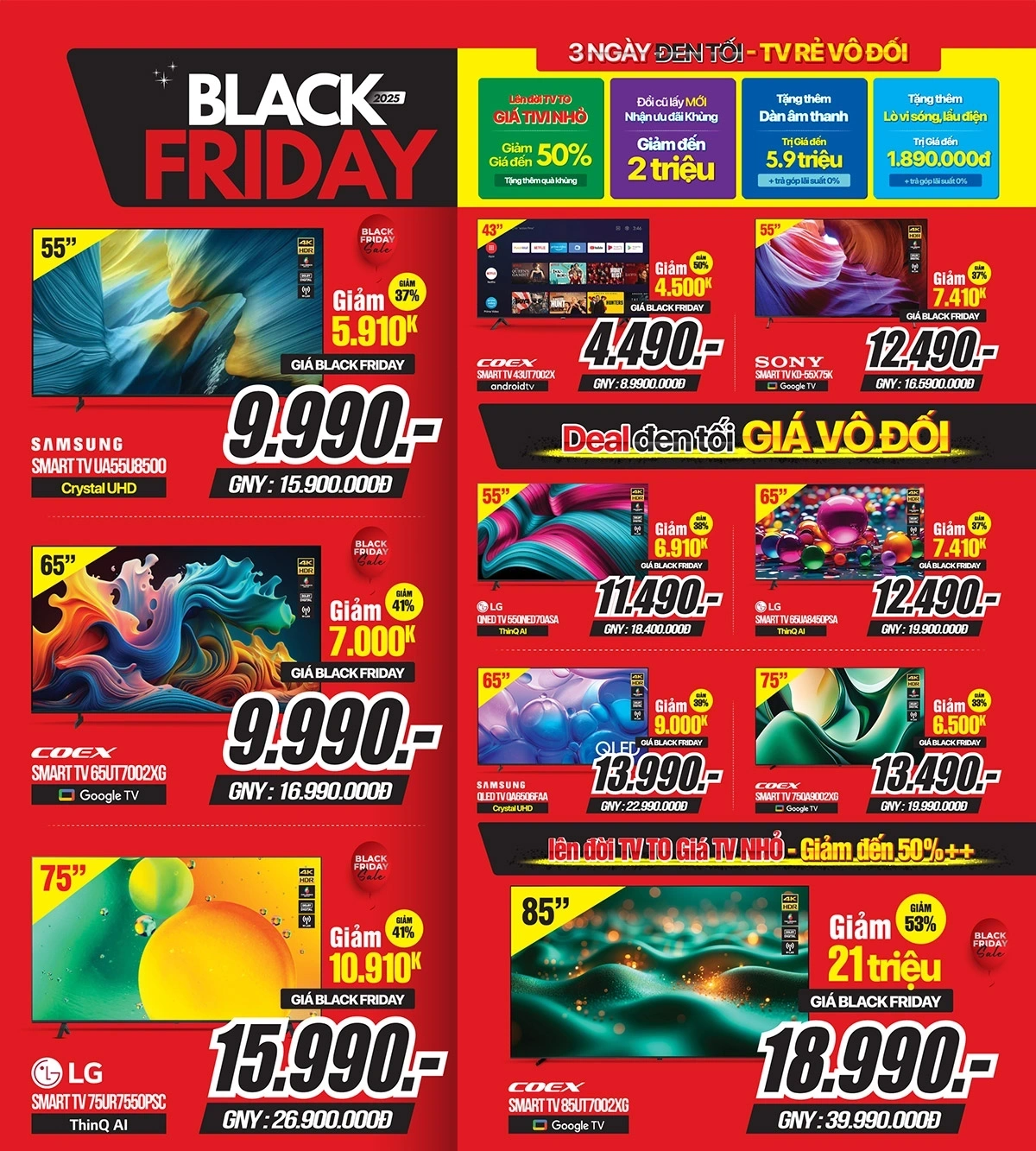 3 ngày đen tối, tivi giá rẻ vô đối