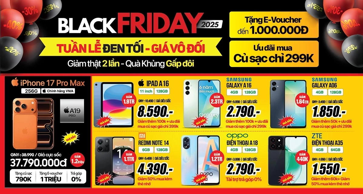 Black Friday 2025: Điện thoại rẻ vô đối
