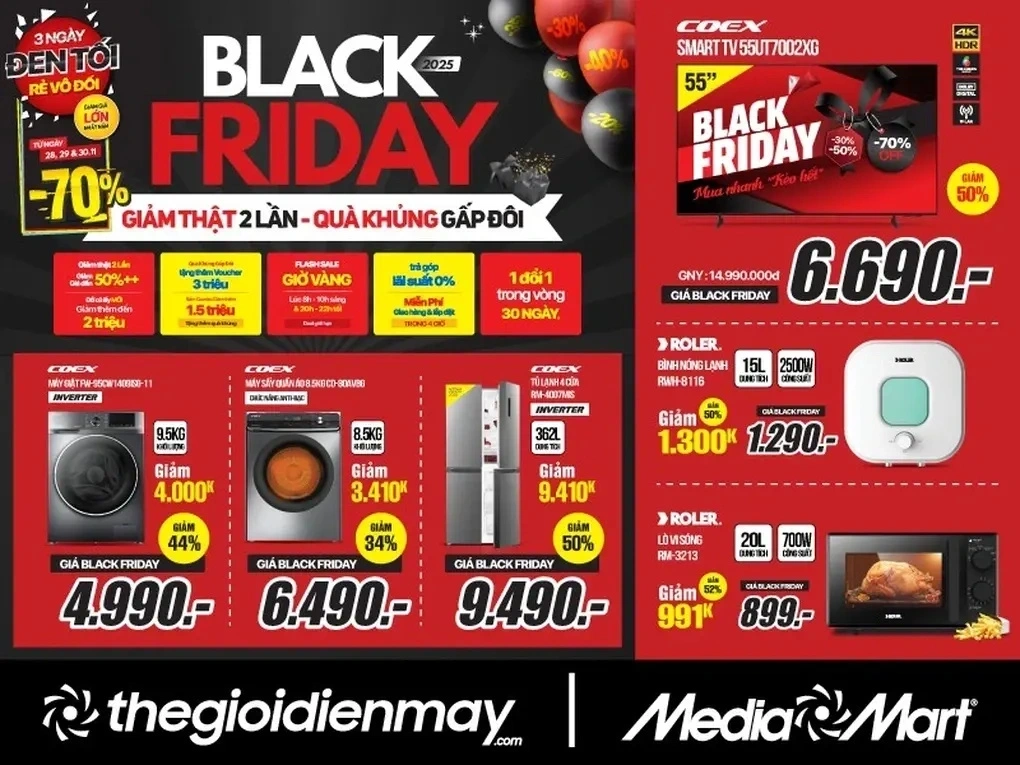 Black Friday 2025: MediaMart giảm thật 2 lần - Quà khủng gấp đôi - Ảnh 1