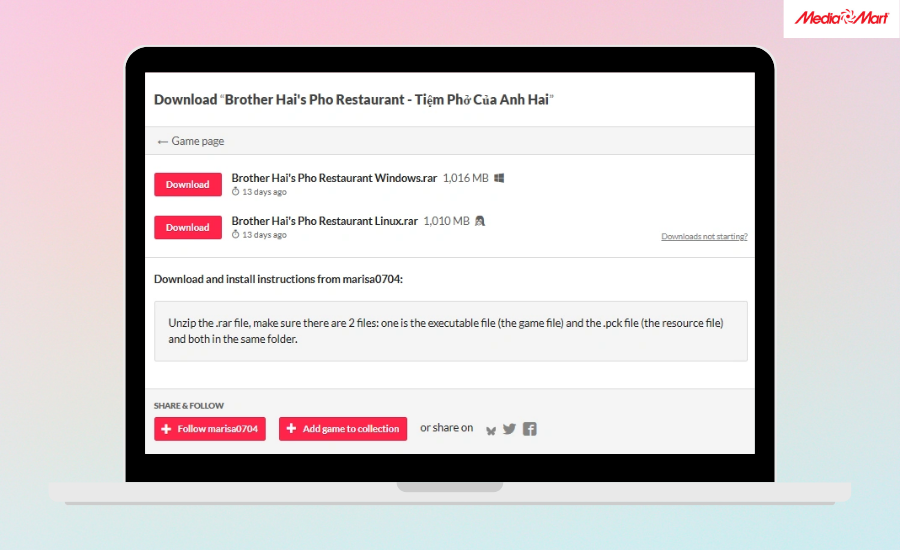 Download game Tiệm Phở Của Anh Hai