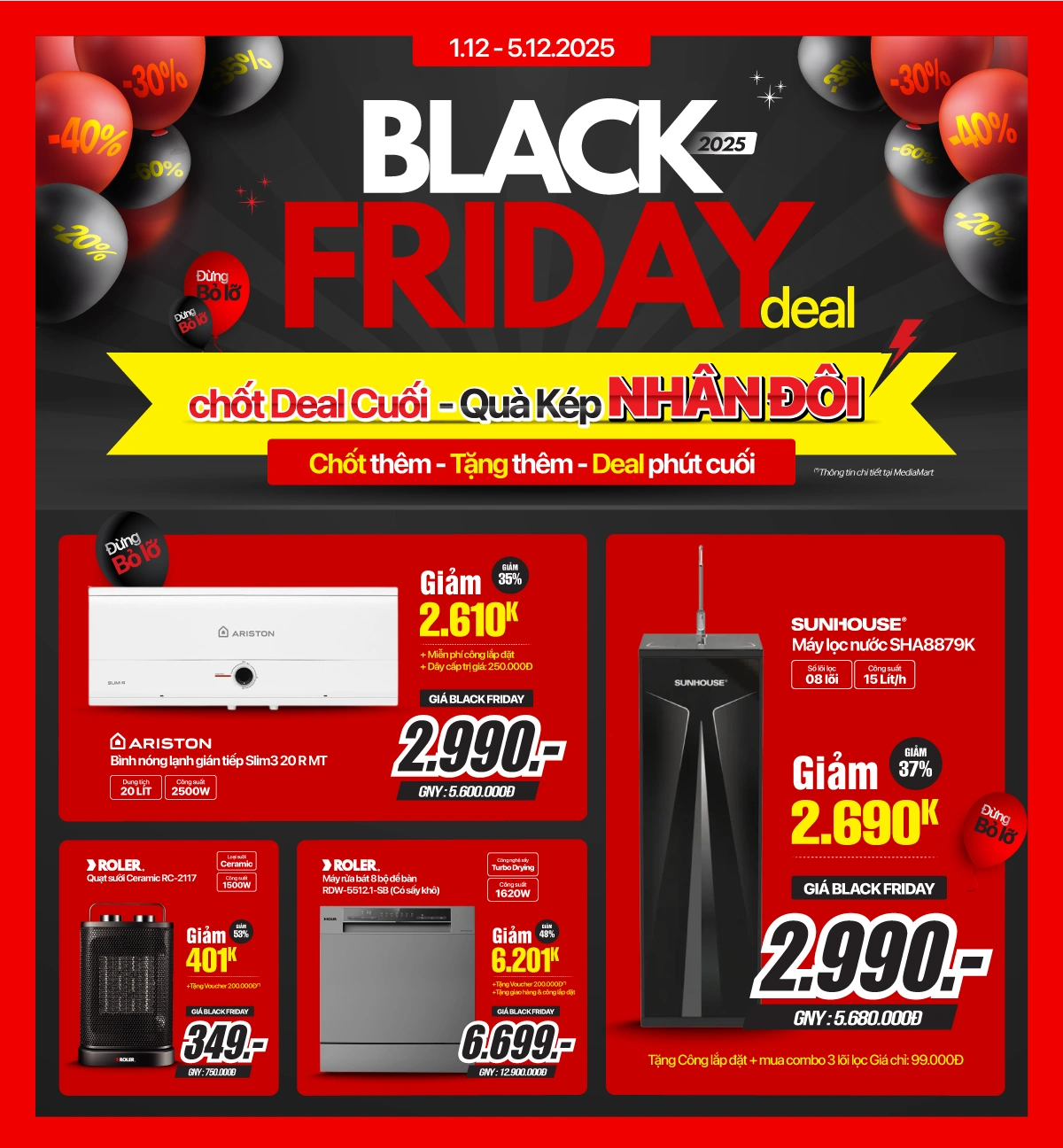 5 ngày cuối chốt deal gia dụng giá rẻ chỉ từ 349K - mua nhiều giảm thêm đến 10%