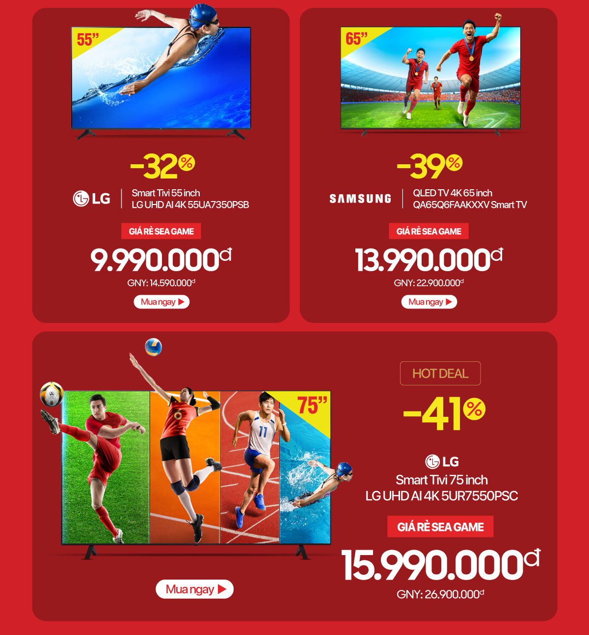 Chớp cơ hội vàng - Săn tivi OLED/QLED nhận Voucher giảm giá lên đến 500K