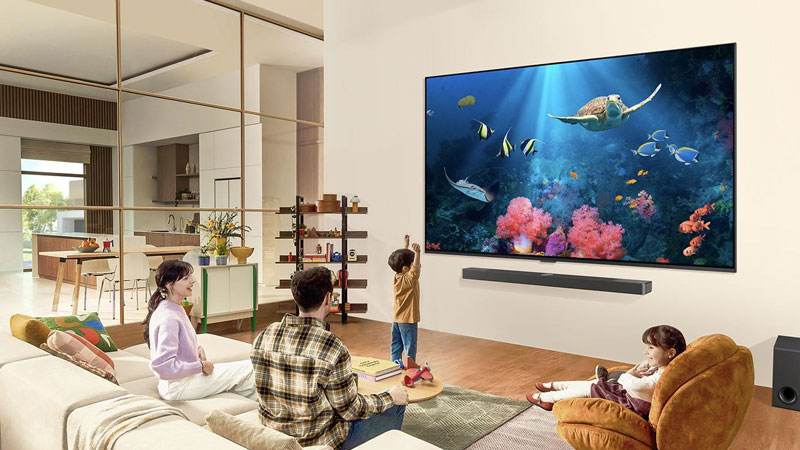 Dựa theo kích thước phòng, chúng ta cũng có thể chọn được chiếc tivi phù hợp