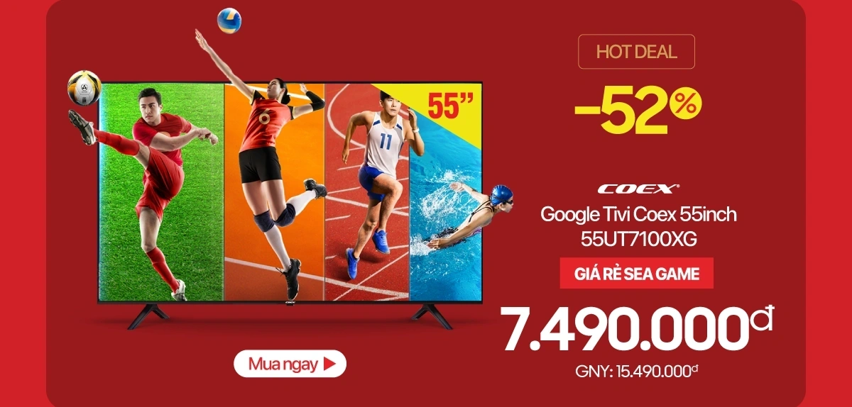 Flash Sale Tivi LED Smart 55" Coex 55UT7000XG 4K Ultra HD Google TV