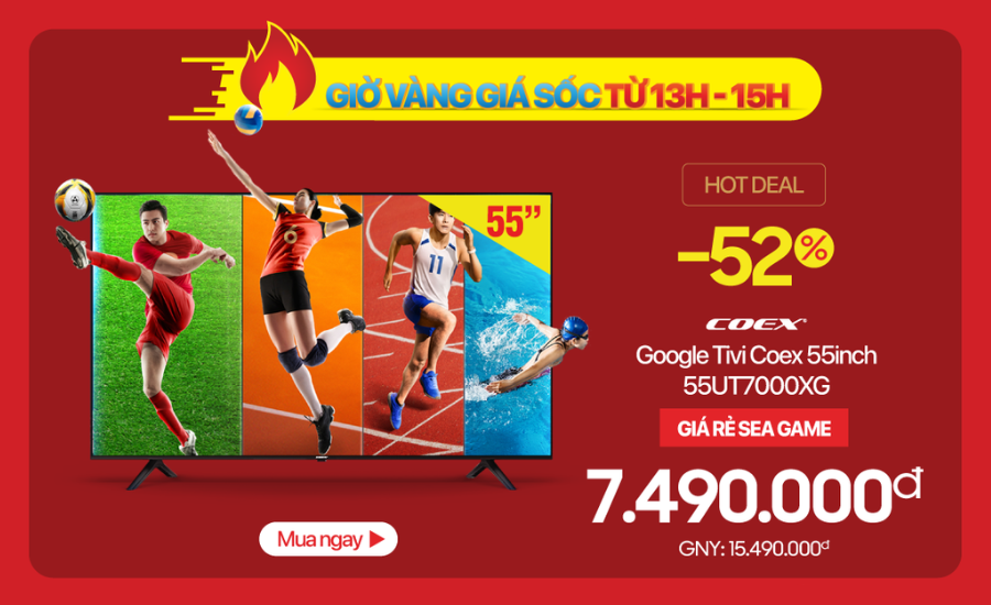 Flash Sale Tivi LED Smart 55" Coex 55UT7000XG 4K Ultra HD Google TV
